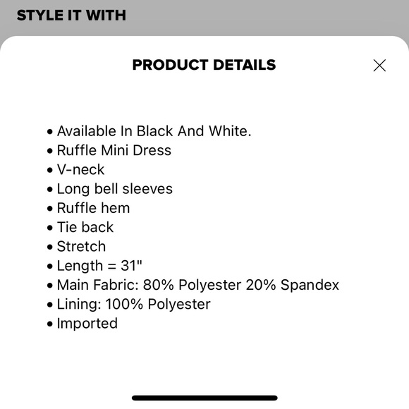 Black Ruffle Mini Dress - Picture 3 of 3